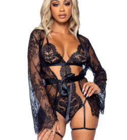 Leg Avenue Lace Teddy & Robe