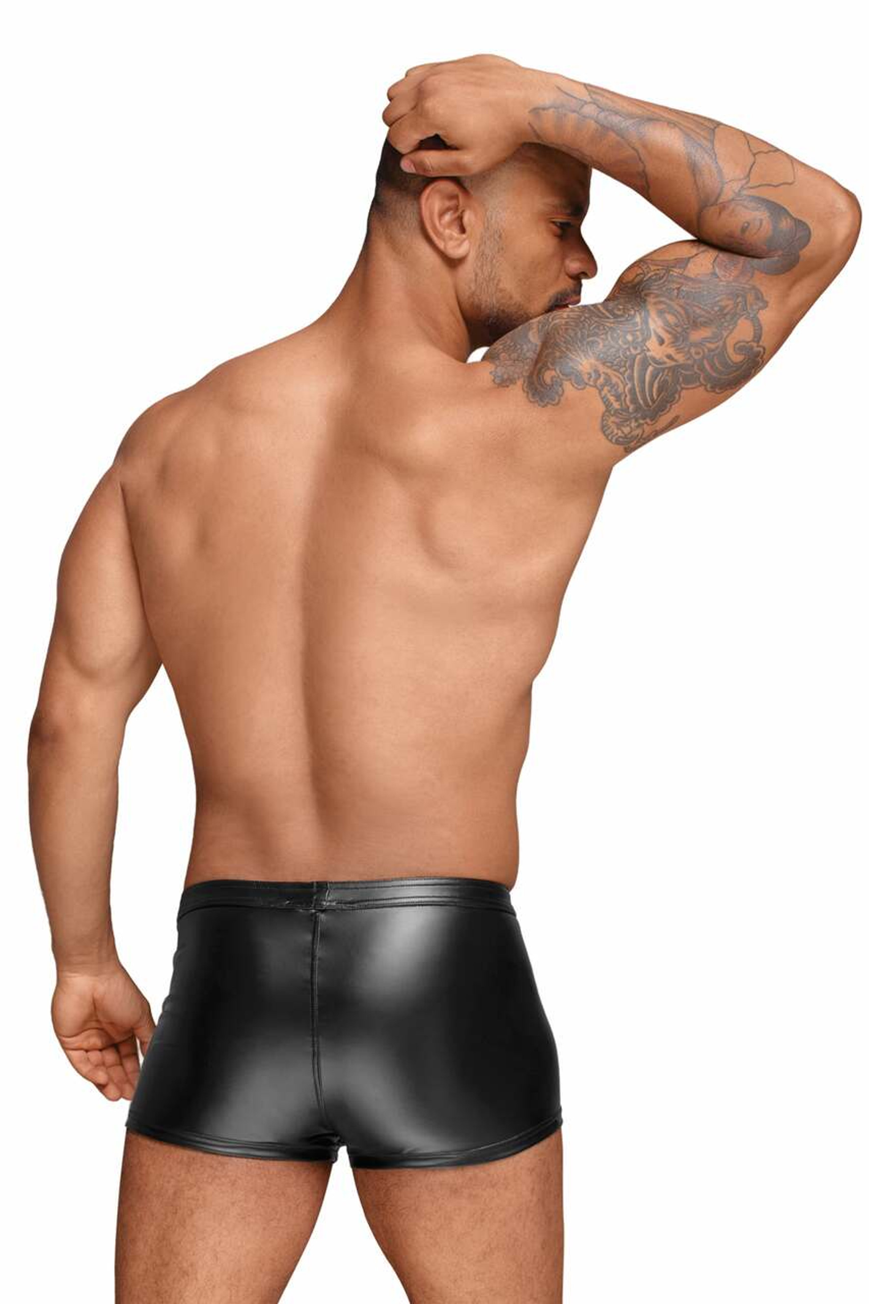 Powerwetlook Men's Shorts With Decorative Pvc Pleats 1