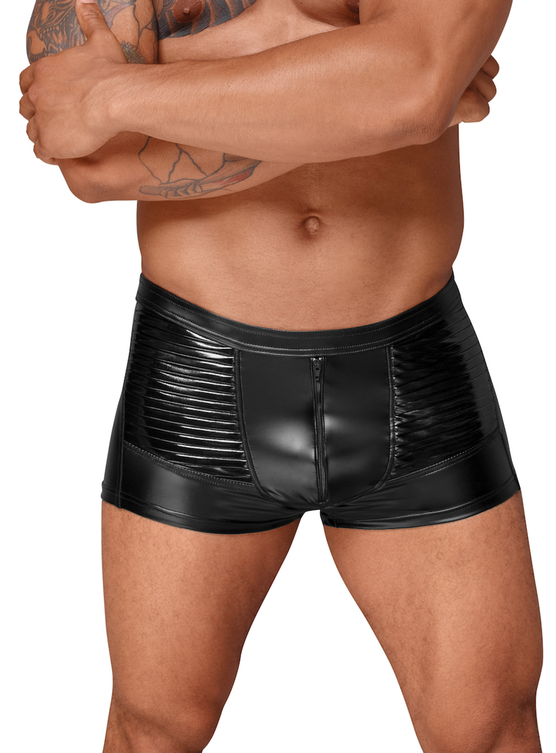 Powerwetlook Men's Shorts With Decorative Pvc Pleats 2