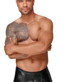 Powerwetlook Men's Shorts With Decorative Pvc Pleats